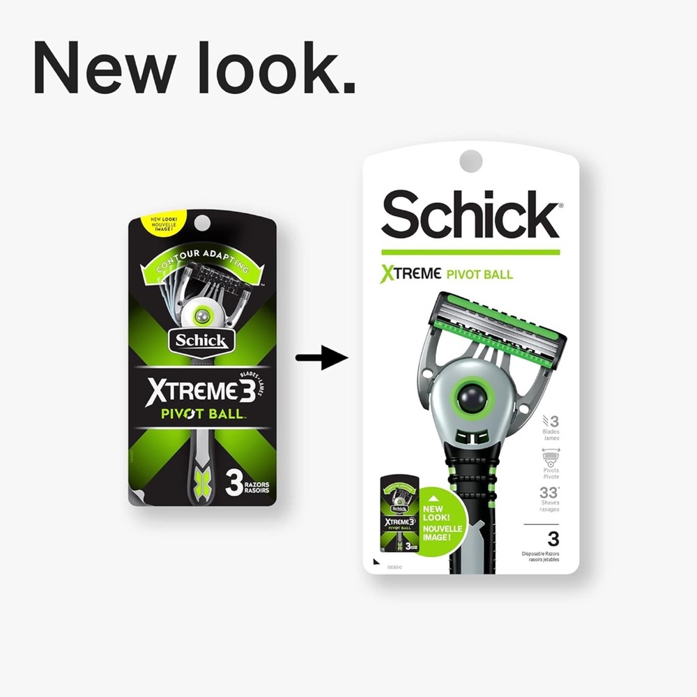 Schick Xtreme Pivot Ball Razor — Disposable Razors Men, 3 Count - Picture 4 of 9